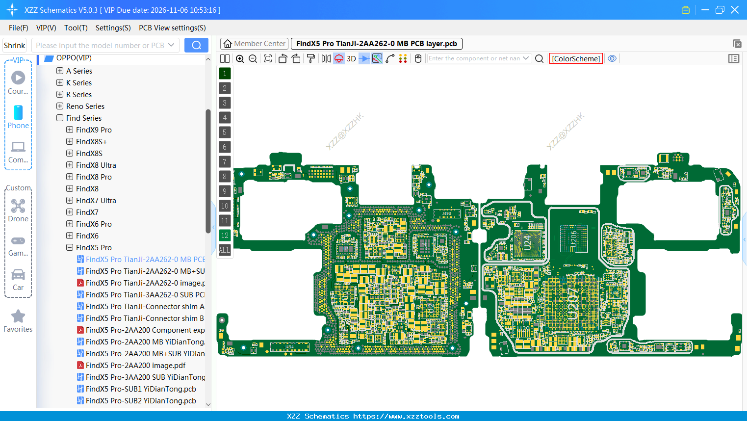 FindX5 Pro TianJi-2AA262-0 MB PCB Layer
